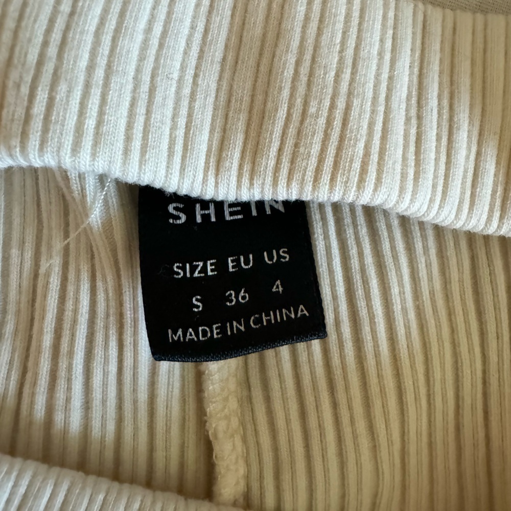 Shein Wide Leg Cream Trouser Pants - Picture 4 of 6